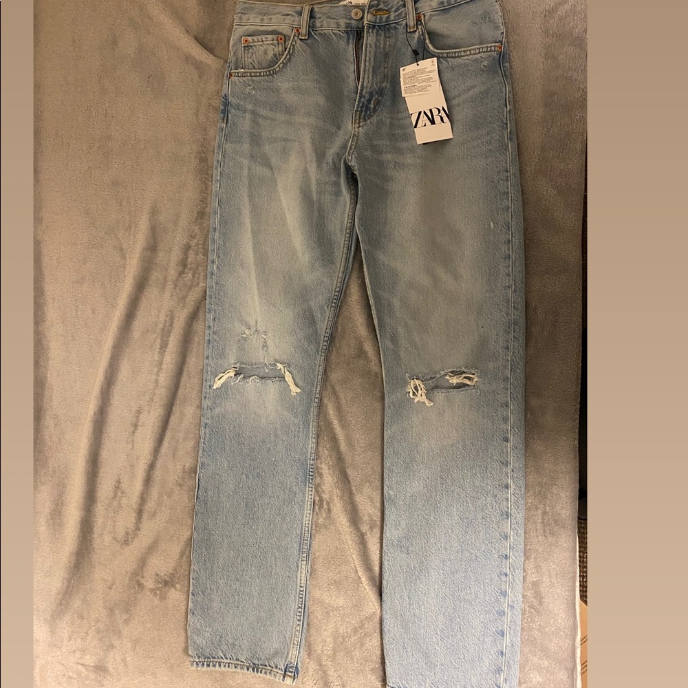 Zara Full Length Straight Leg Jeans